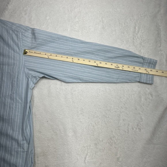 Polo Jeans Ralph Lauren Button Up Shirt Men's Size Large Blue Striped Cotton - Picture 6 of 7